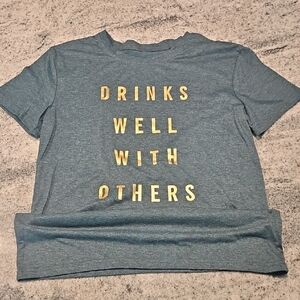 Women's Green Graphic Tee with Yellow Text - Super SOFT!